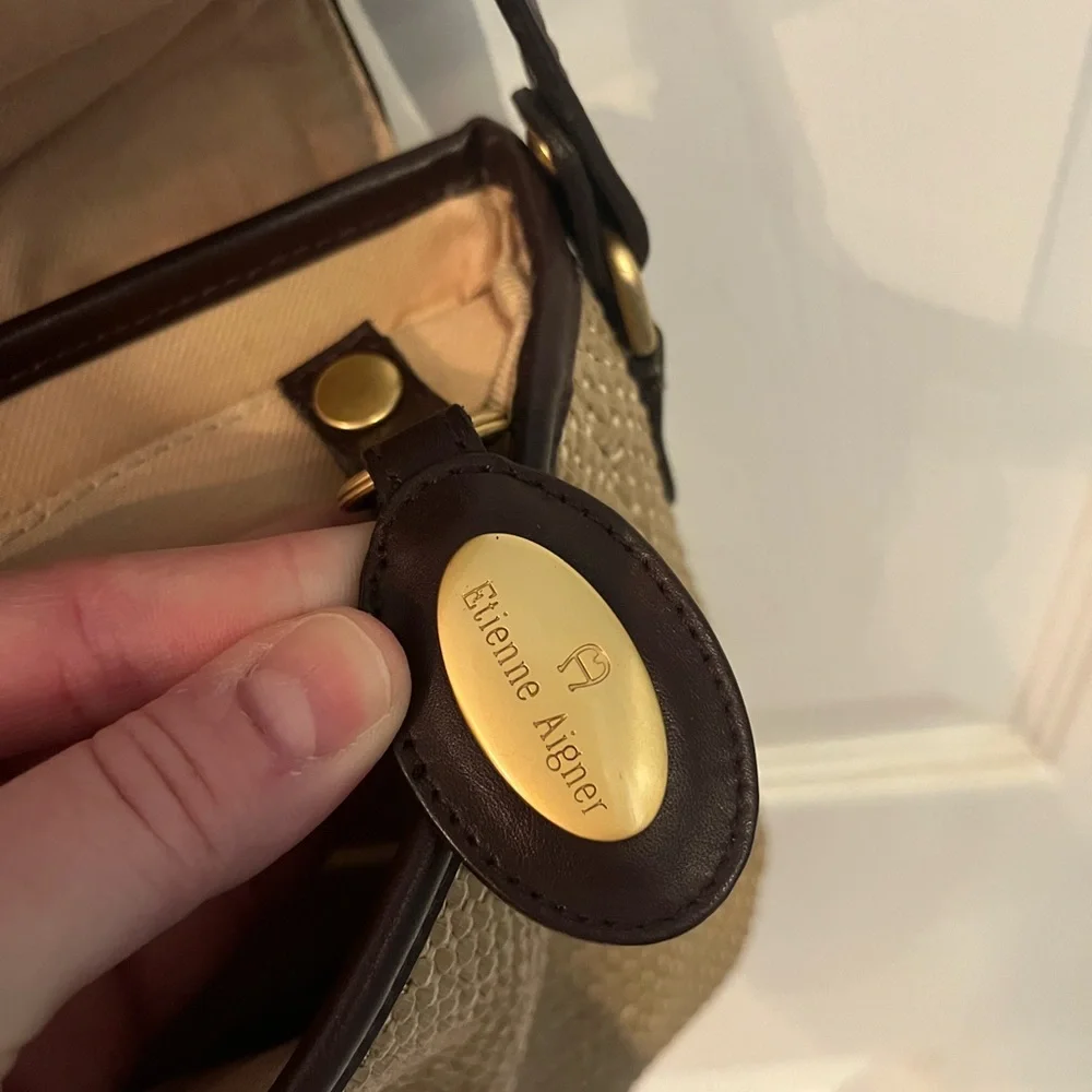 Etienne Aigner Tan and Black Crossbody Bag - Picture 4 of 5